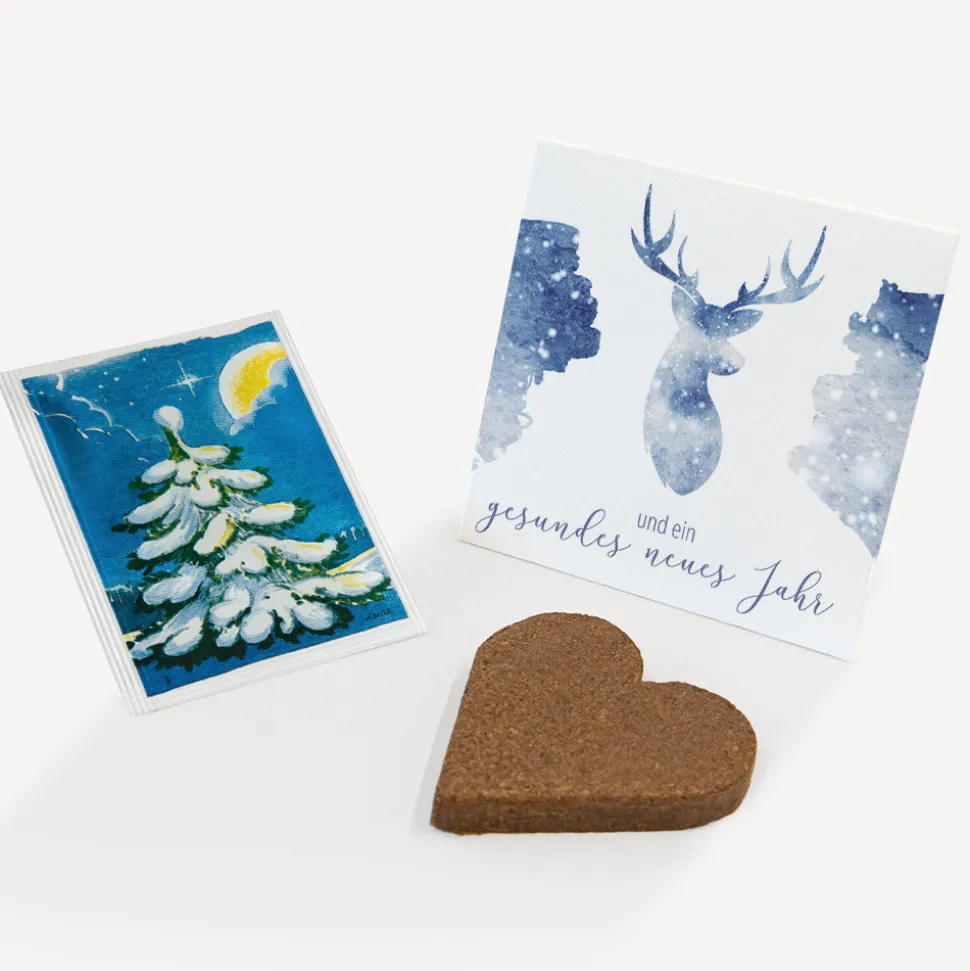 Anzuchtset Herz geschäftlich "Aquarell Rentier"
