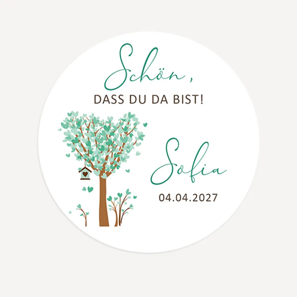 Aufkleber "Baum Herzen"
