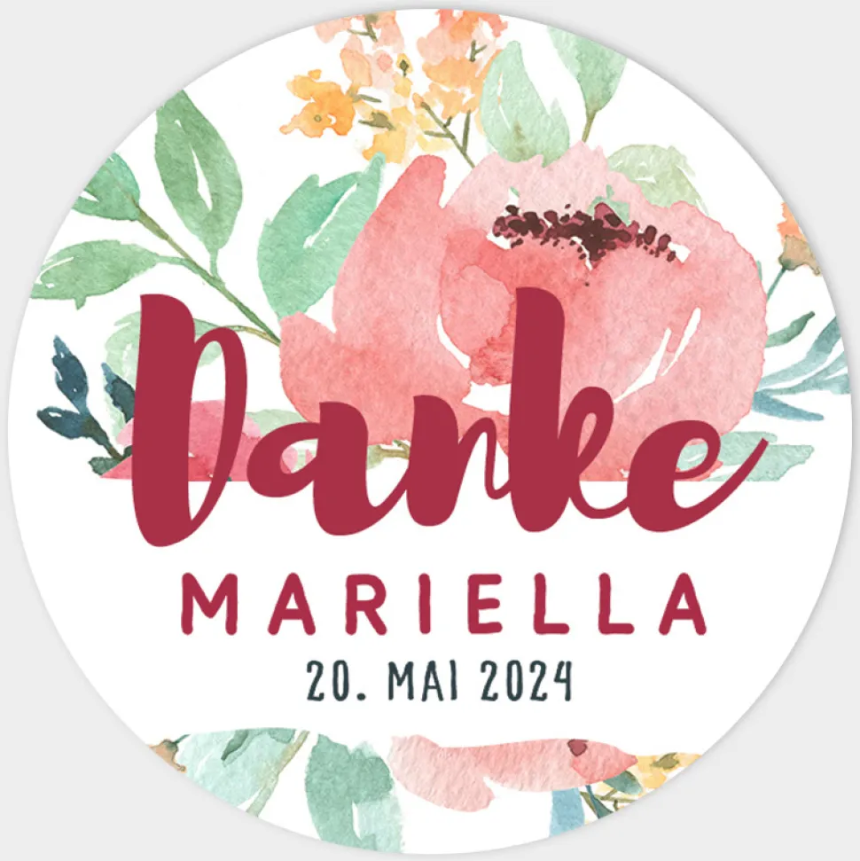 Aufkleber Geburtstag Blumen