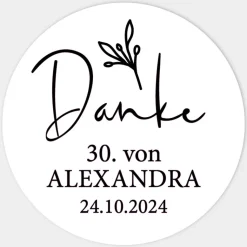 Aufkleber Geburtstag Kalligrafie