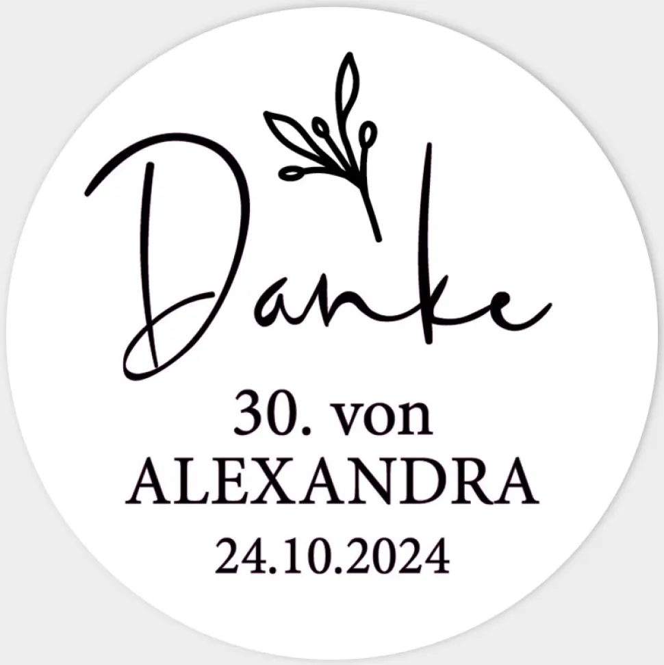 Aufkleber Geburtstag Kalligrafie