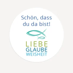 Aufkleber Junge "Liebe Glaube Weisheit"