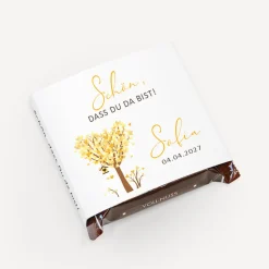 Banderole Mini Schokolade "Baum Herzen"