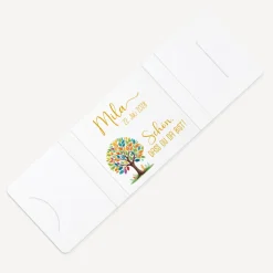 Banderole Mini Schokolade "Lebensbaum Bunte Blätter"