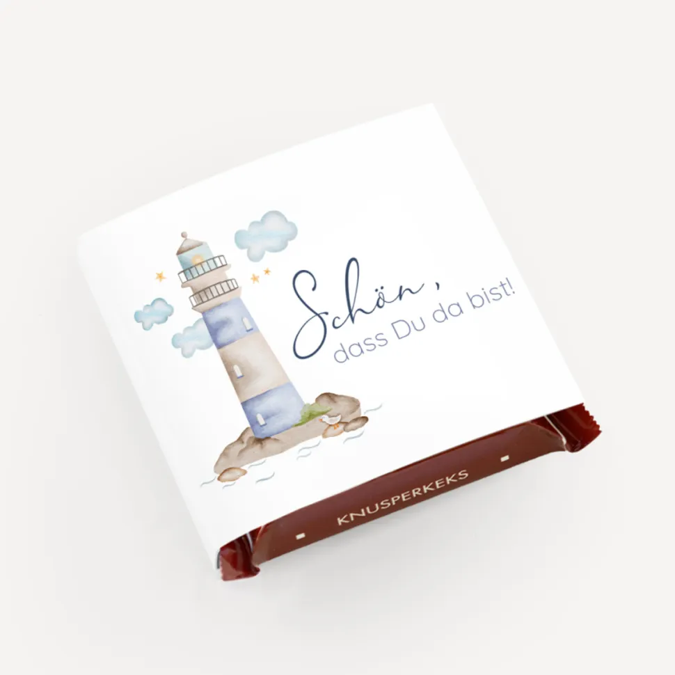 Banderole Mini Schokolade "Leuchtturm"