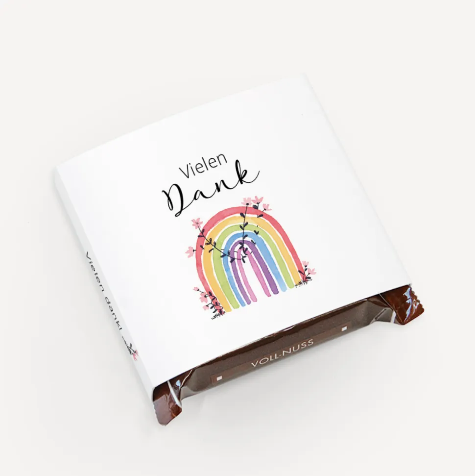 Banderole Mini Schokolade "Regenbogen Vintage"
