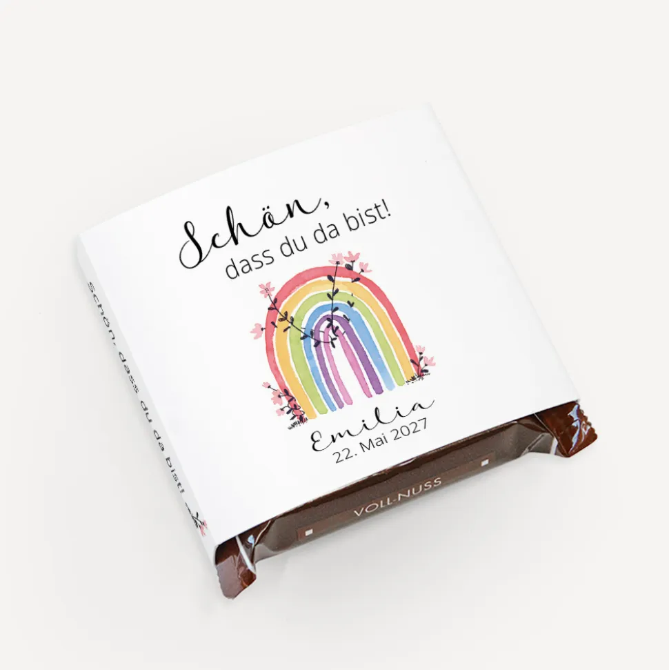 Banderole Mini Schokolade "Regenbogen Vintage"