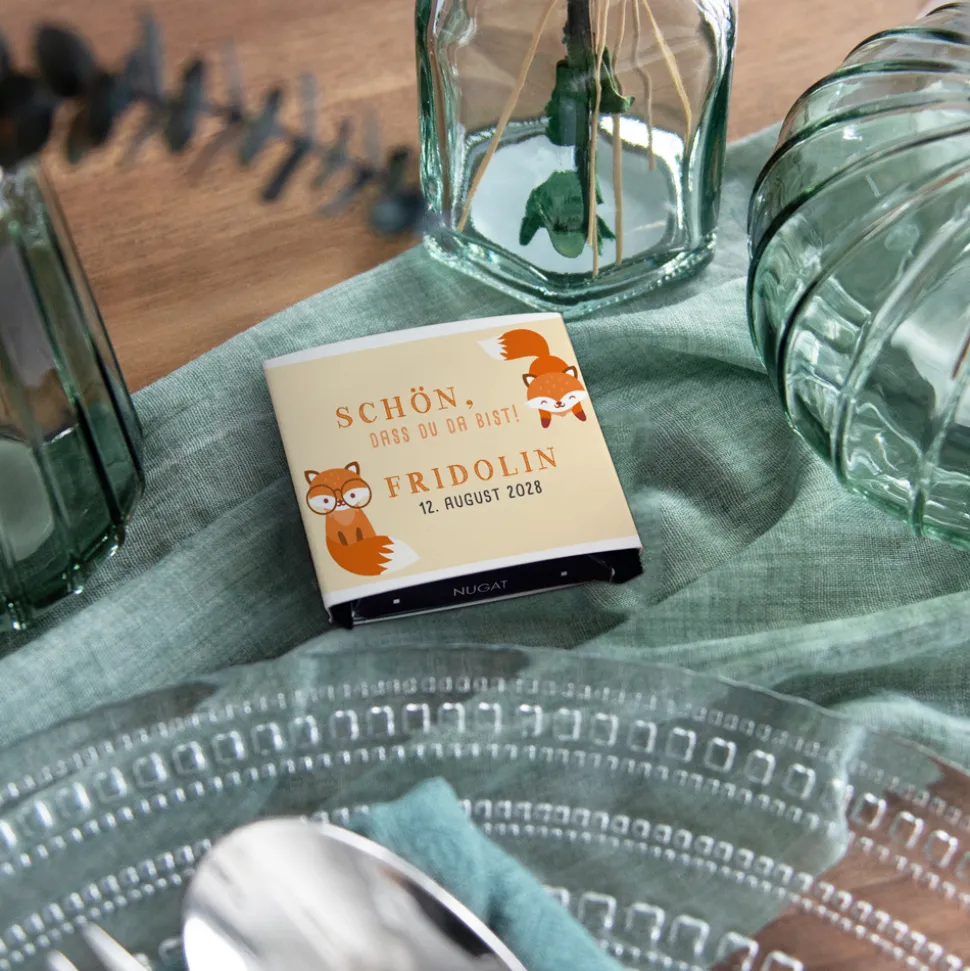 Banderole Mini Schokolade "Schlauer Fuchs"