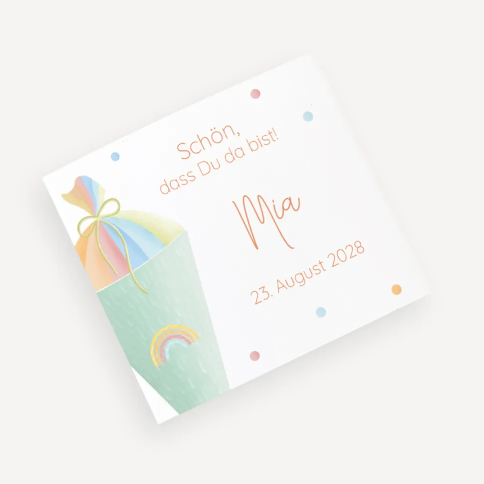 Banderole Mini Schokolade "Zuckertüte modern"