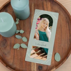 Dankeskarte Jugendweihe mit Lesezeichen "Moderne Zweige"