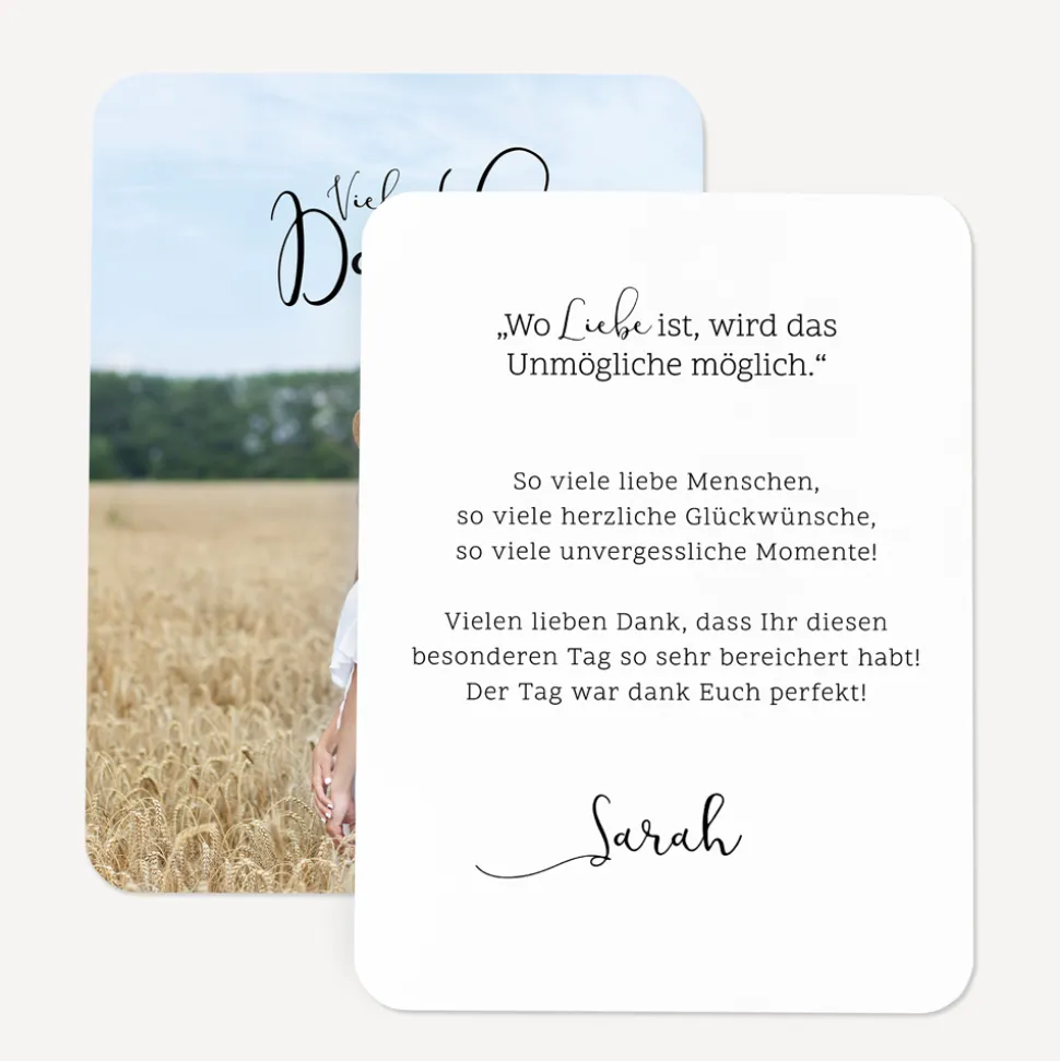 Danksagung Jugendweihe runde Ecken "Minimalistisch"