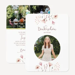 Danksagung Jugendweihe runde Ecken "Wild Flowers"