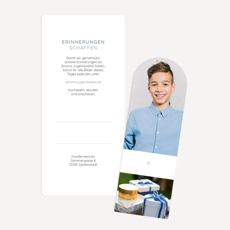 Danksagung Konfirmation mit Lesezeichen "Perfect Day"