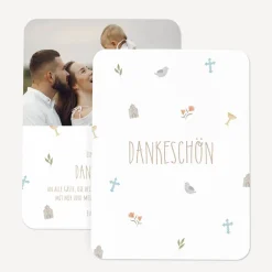 Danksagung Taufe runde Ecken "Kleine Symbole"