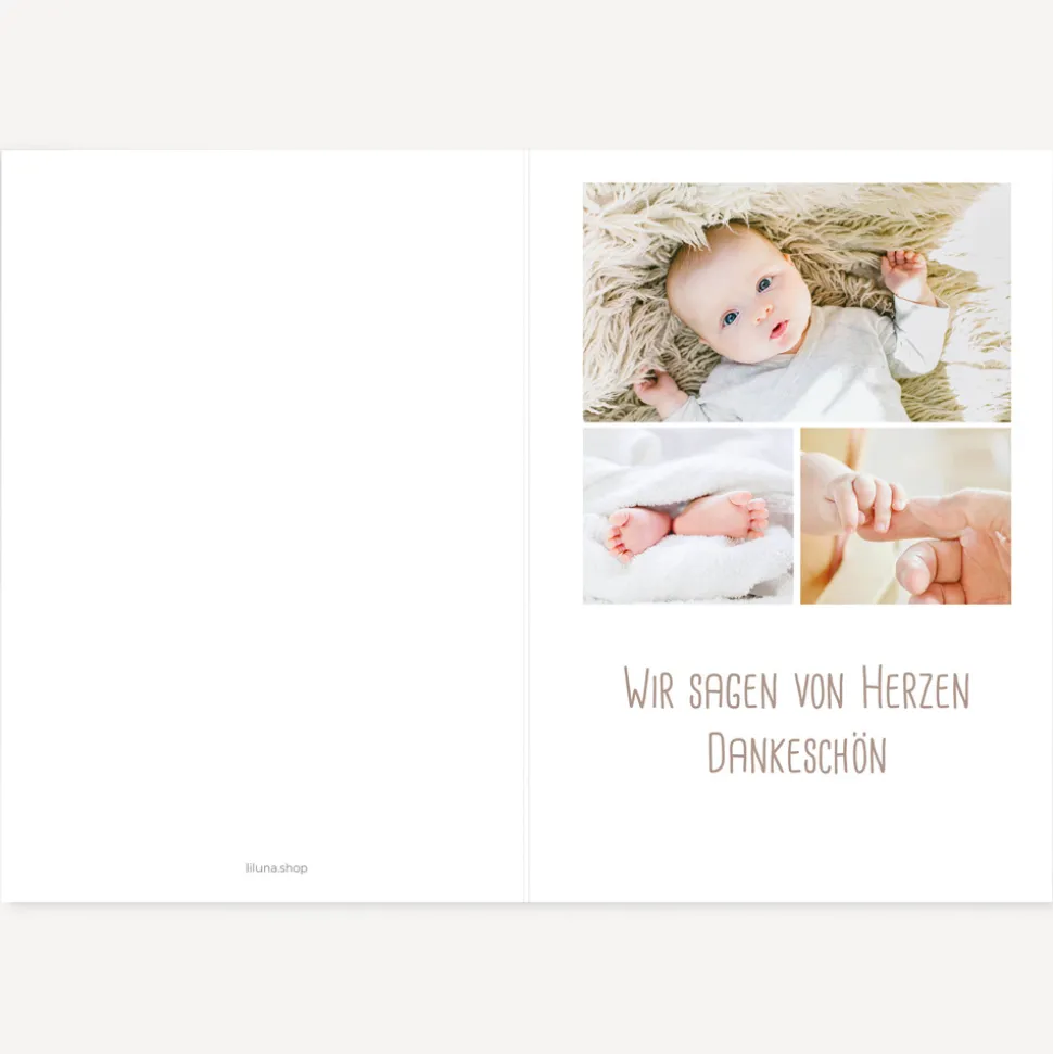 Danksagung Taufe "Unser Glück"