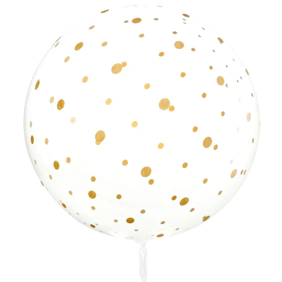 Durchsichtiger Luftballon "goldene Punkte" Ø 60 cm