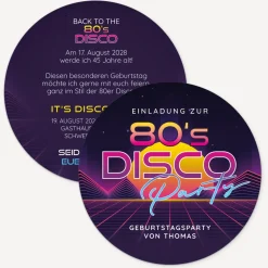 Einladung Geburtstag "80er Party"