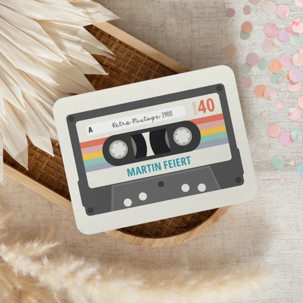 Einladung Geburtstag "Kassette"