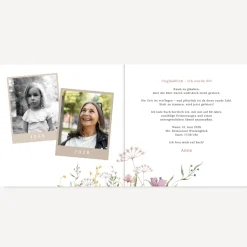 Einladung 60. Geburtstag Klappkarte quadratisch "Blooming Romance"