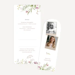 Einladung 50. Geburtstag mit Lesezeichen "Blooming Romance"