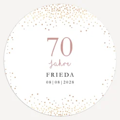 Einladung 70. Geburtstag "Roségold Sparkles"