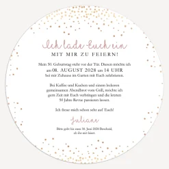 Einladung 50. Geburtstag "Roségold Sparkles"