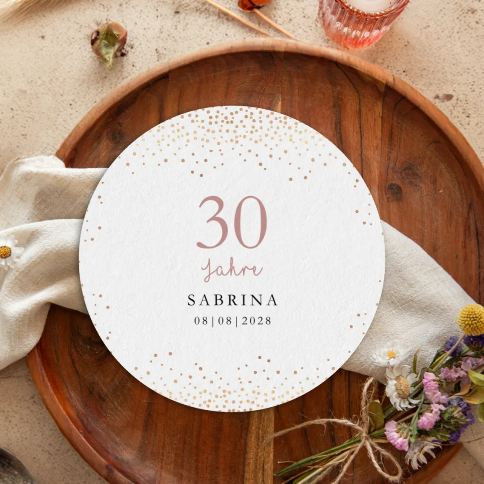 Einladung 30. Geburtstag "Roségold Sparkles"