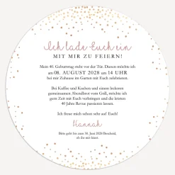 Einladung 40. Geburtstag "Roségold Sparkles"