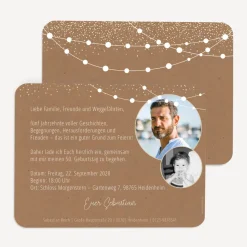 Einladung 50. Geburtstag runde Ecken "Party Lights"