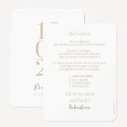 Einladung 40. Geburtstag runde Ecken "Datum"