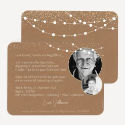 Einladung 80. Geburtstag runde Ecken "Party Lights"