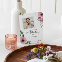 Einladung 30. Geburtstag runde Ecken "Bohemian Summer"