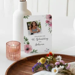 Einladung 40. Geburtstag runde Ecken