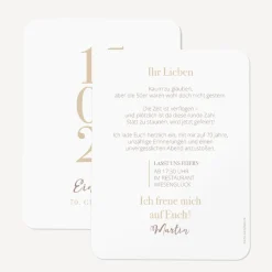 Einladung 70. Geburtstag runde Ecken
