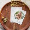 Einladung 50. Geburtstag runde Ecken "Eukalyptus Geometrie"
