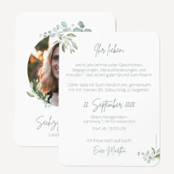 Einladung 60. Geburtstag runde Ecken