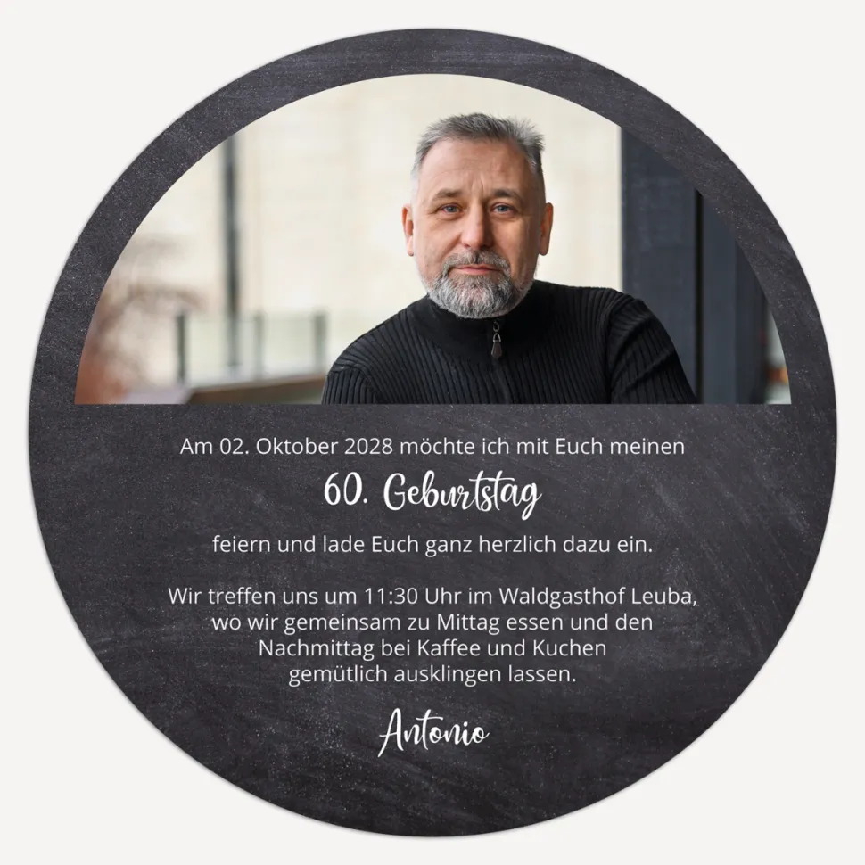 Einladung 60. Geburtstag "Schiefer"