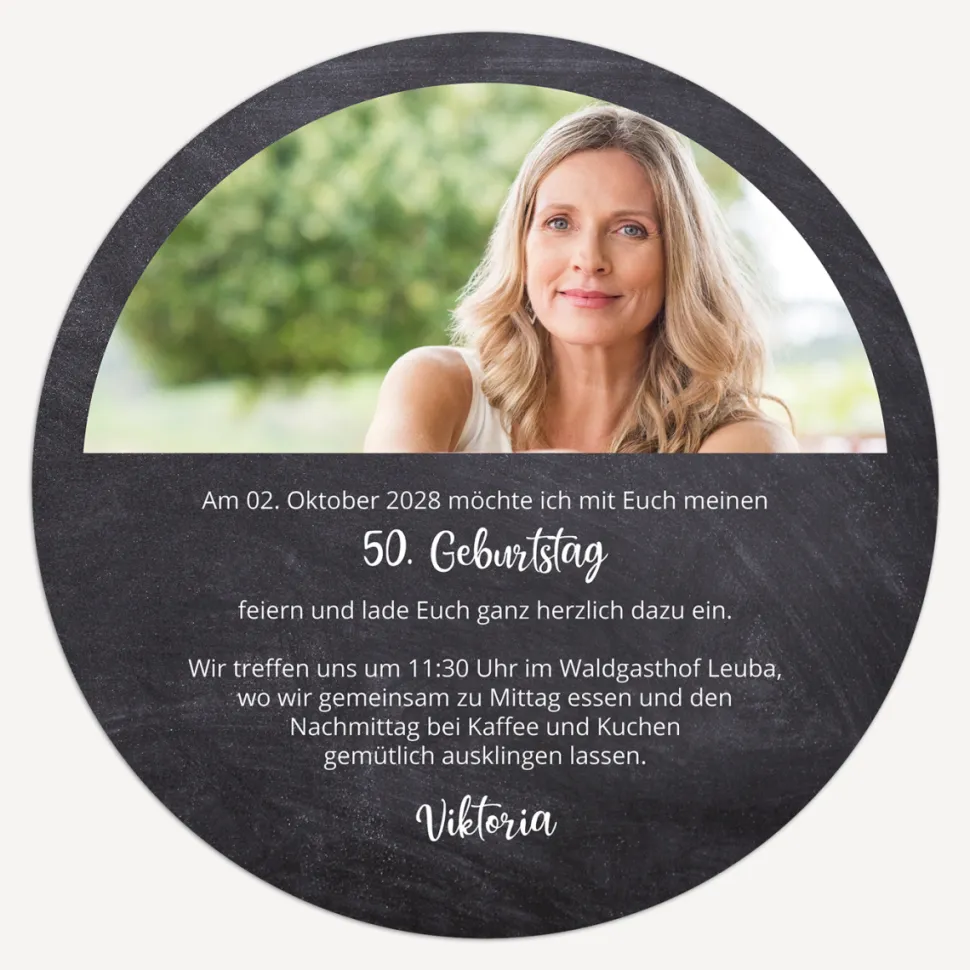 Einladung 50. Geburtstag "Schiefer"