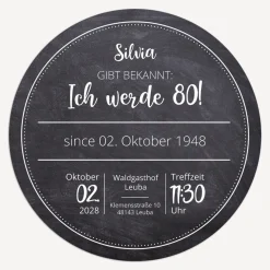 Einladung 80. Geburtstag "Schiefer"