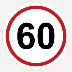 Einladung 60. Geburtstag "Verkehrsschild"