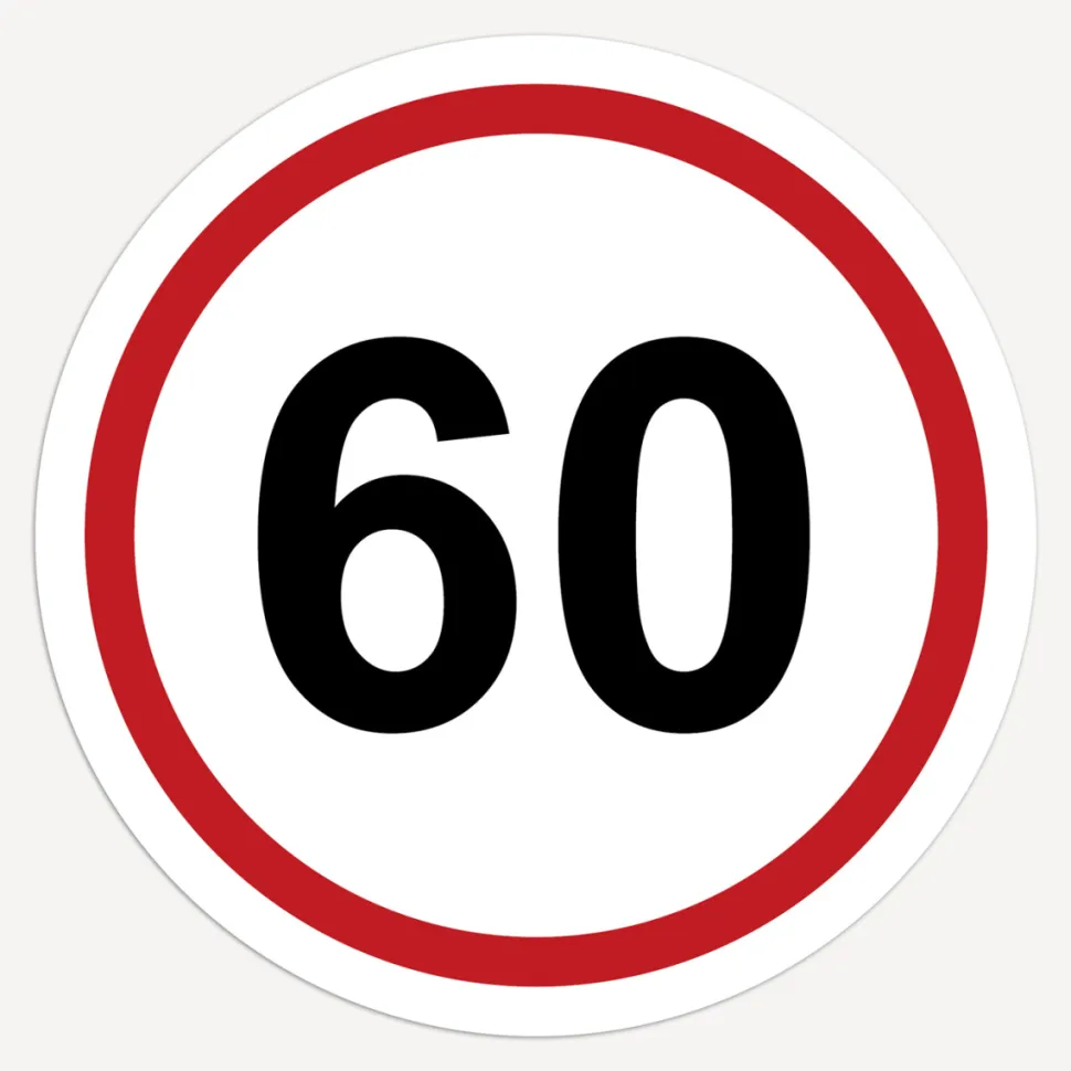Einladung 60. Geburtstag "Verkehrsschild"