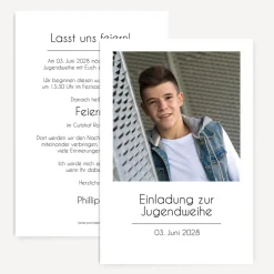 Einladung Jugendweihe "Polaroid"