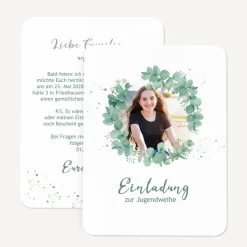Einladung Jugendweihe runde Ecken