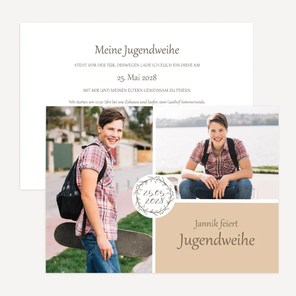 Einladung Jugendweihe "Vintage Dreams"