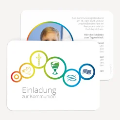 Einladung Kommunion runde Ecken