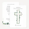 Einladung Kommunion runde Ecken "Eukalyptus Kreuz"
