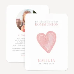 Einladung Kommunion runde Ecken