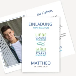 Einladung Konfirmation Junge
