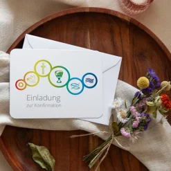 Einladung Konfirmation runde Ecken