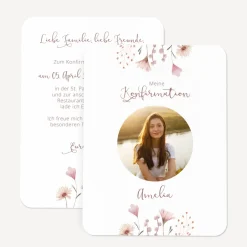 Einladung Konfirmation runde Ecken "Wild Flowers"